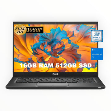 DELL Latitude 7390 Business Laptop, 13.3" FHD(1920×1080) Laptop Computer, Intel Core i5 7th Gen, 16GB DDR4 RAM, 512GB SSD, Windows 10 Pro (Renewed)